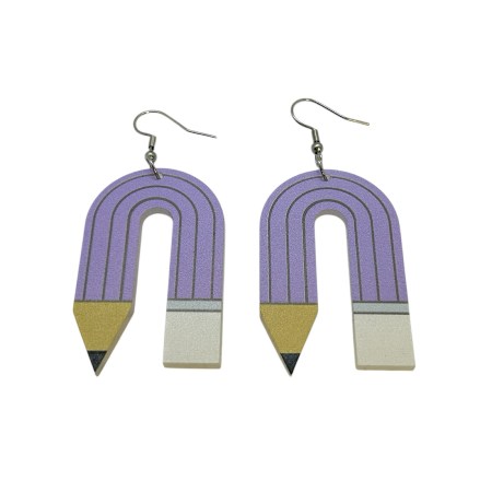 earrings steel hooks with blue pencil